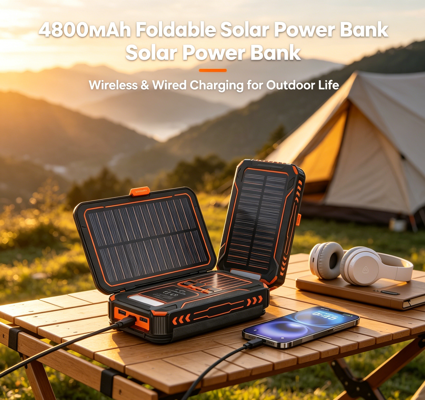 Foldable Solar Power Bank – Ultimate Outdoor Emergency Charger