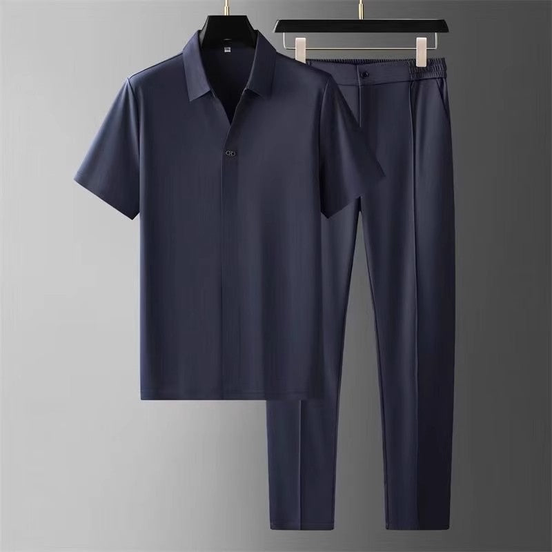 Men's Seamless Ice Silk 2-Piece Set