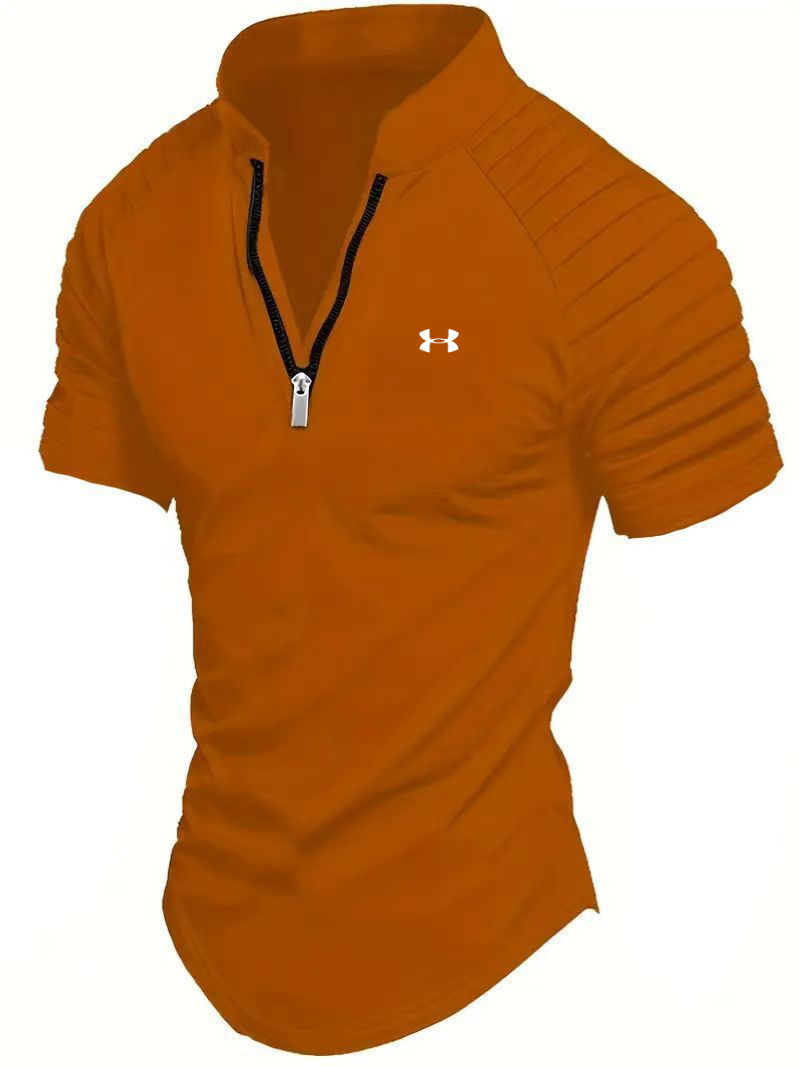 Men's zip-up polo shirt