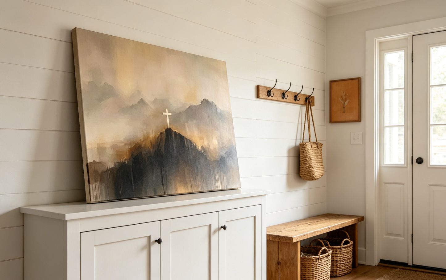 Mountain Cross Faith Canvas Wall Art