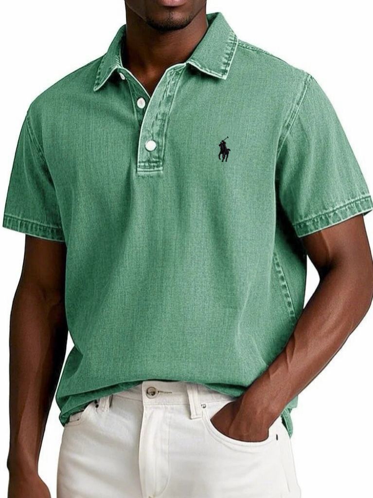 Luxury Solid Vintage Polo Shirt