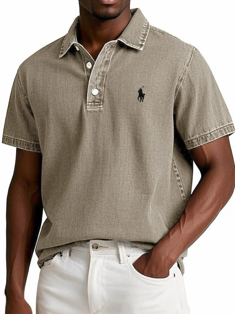 Luxury Solid Vintage Polo Shirt
