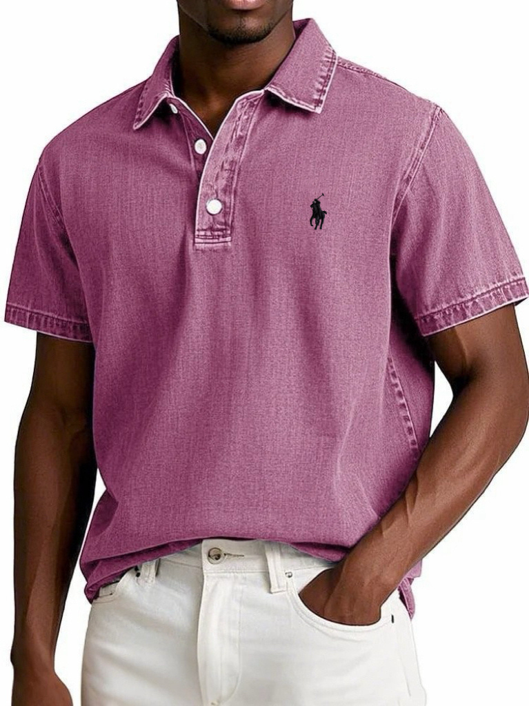 Luxury Solid Vintage Polo Shirt