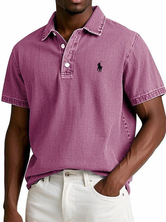 Luxury Solid Vintage Polo Shirt