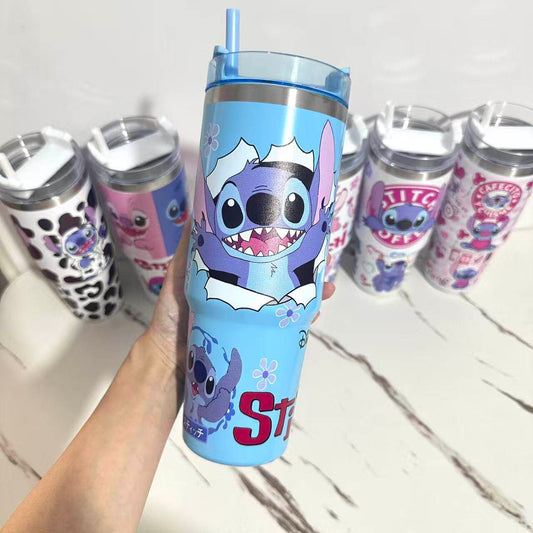 30oz Insulated Tumbler with Handle & Straw