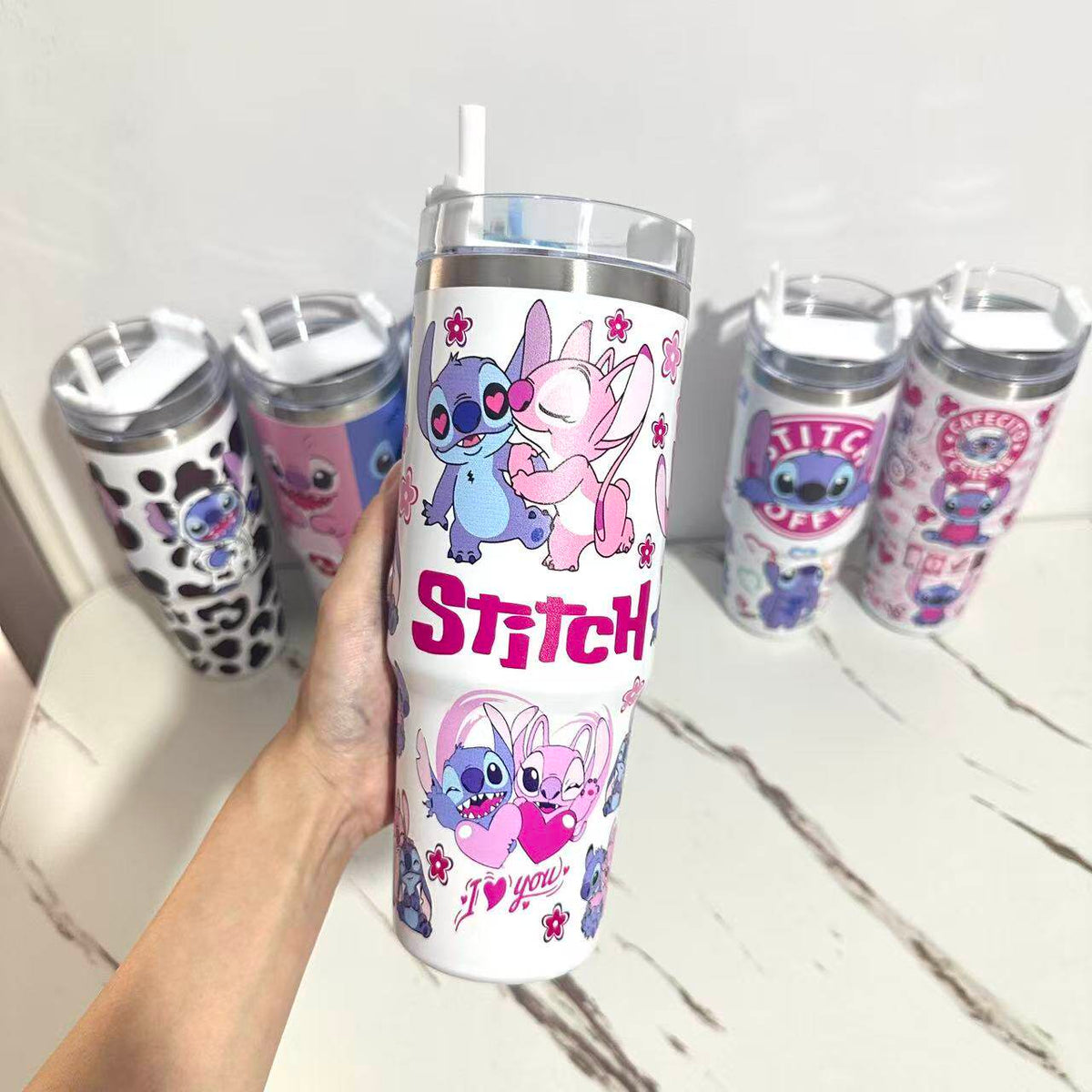 30oz Insulated Tumbler with Handle & Straw