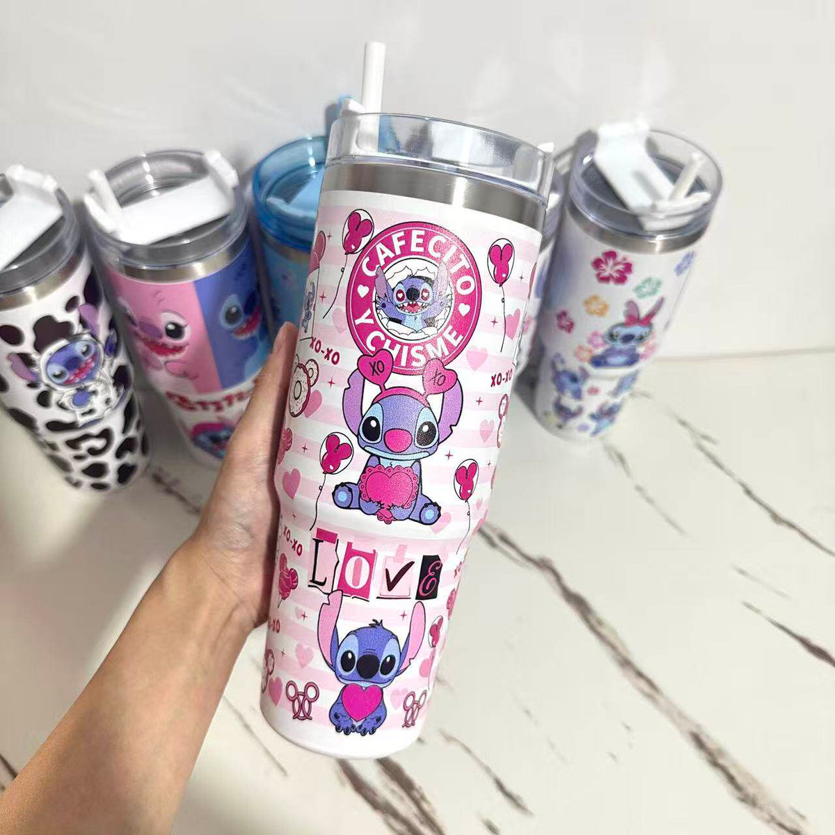 30oz Insulated Tumbler with Handle & Straw