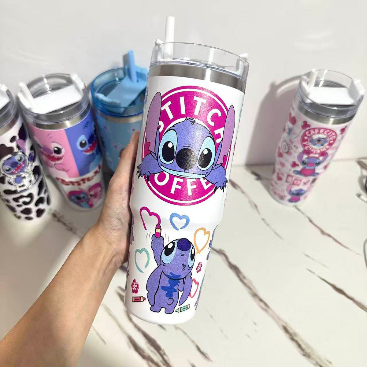 30oz Insulated Tumbler with Handle & Straw