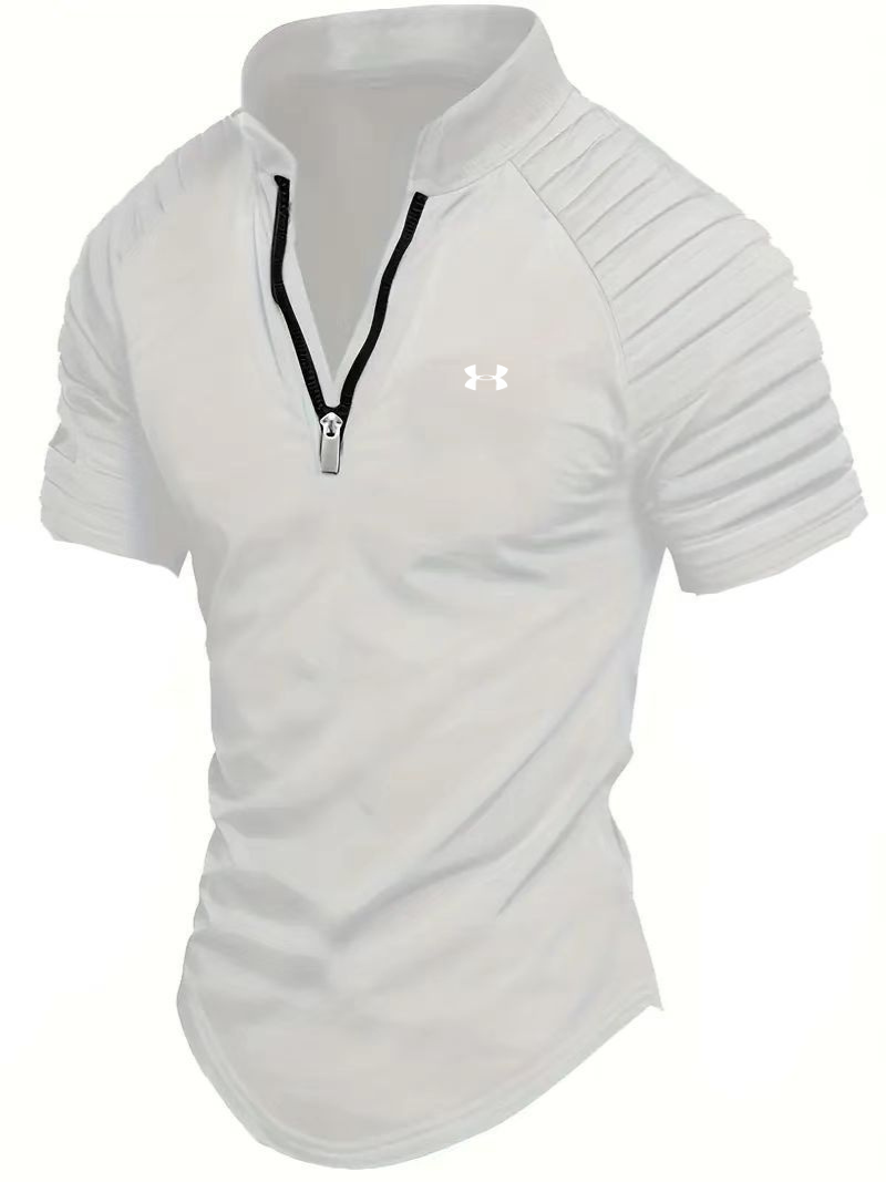 Men's zip-up polo shirt