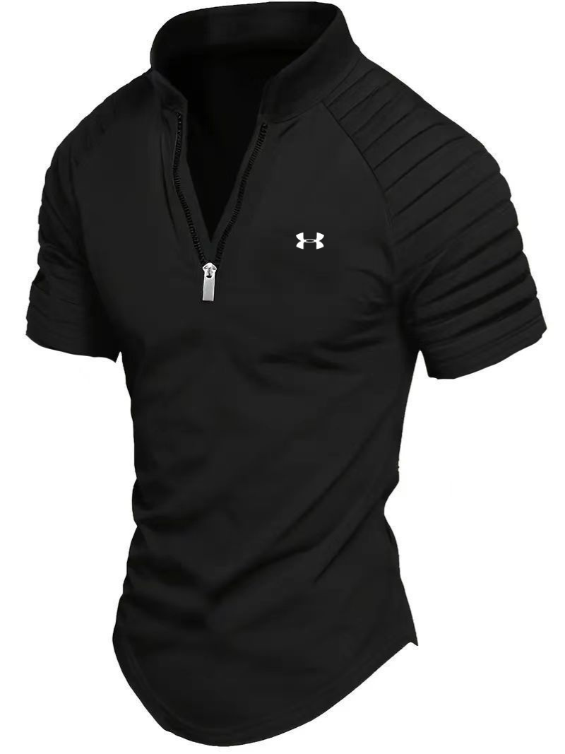 Men's zip-up polo shirt