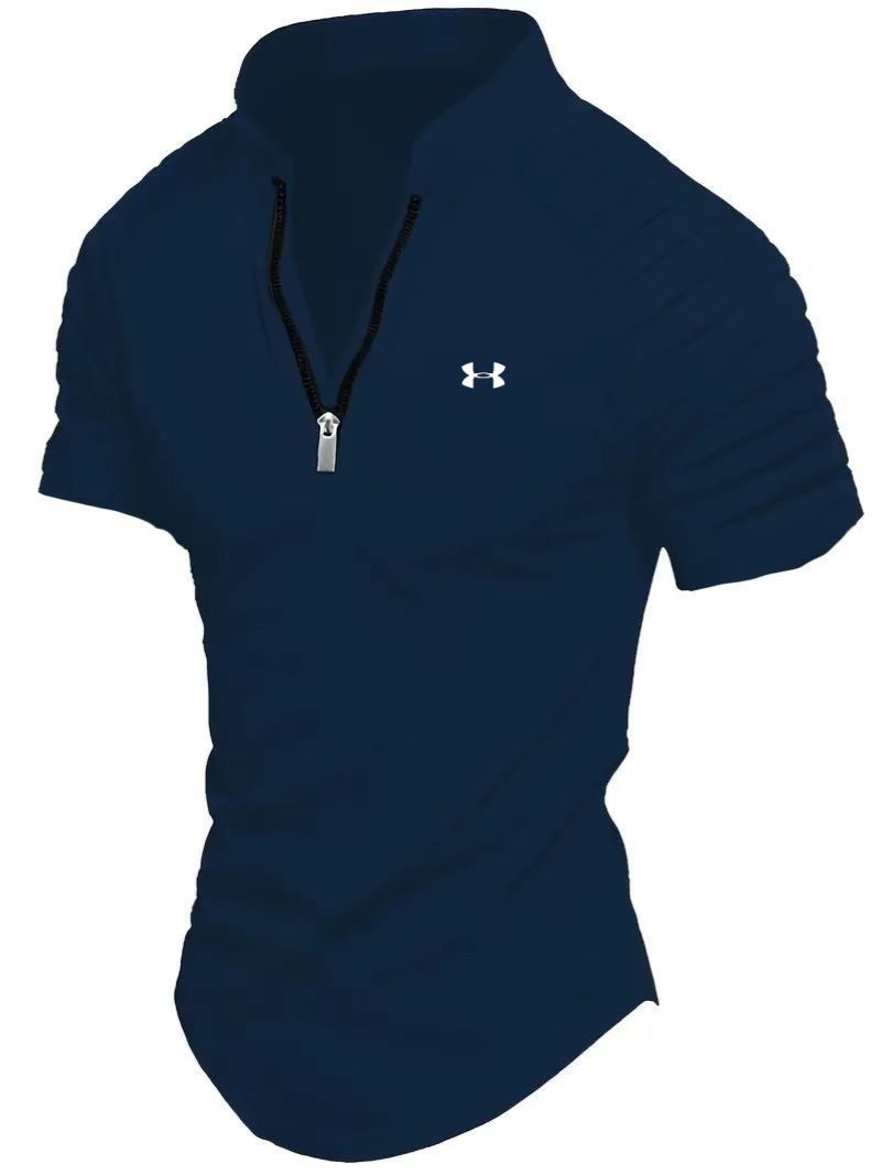 Men's zip-up polo shirt