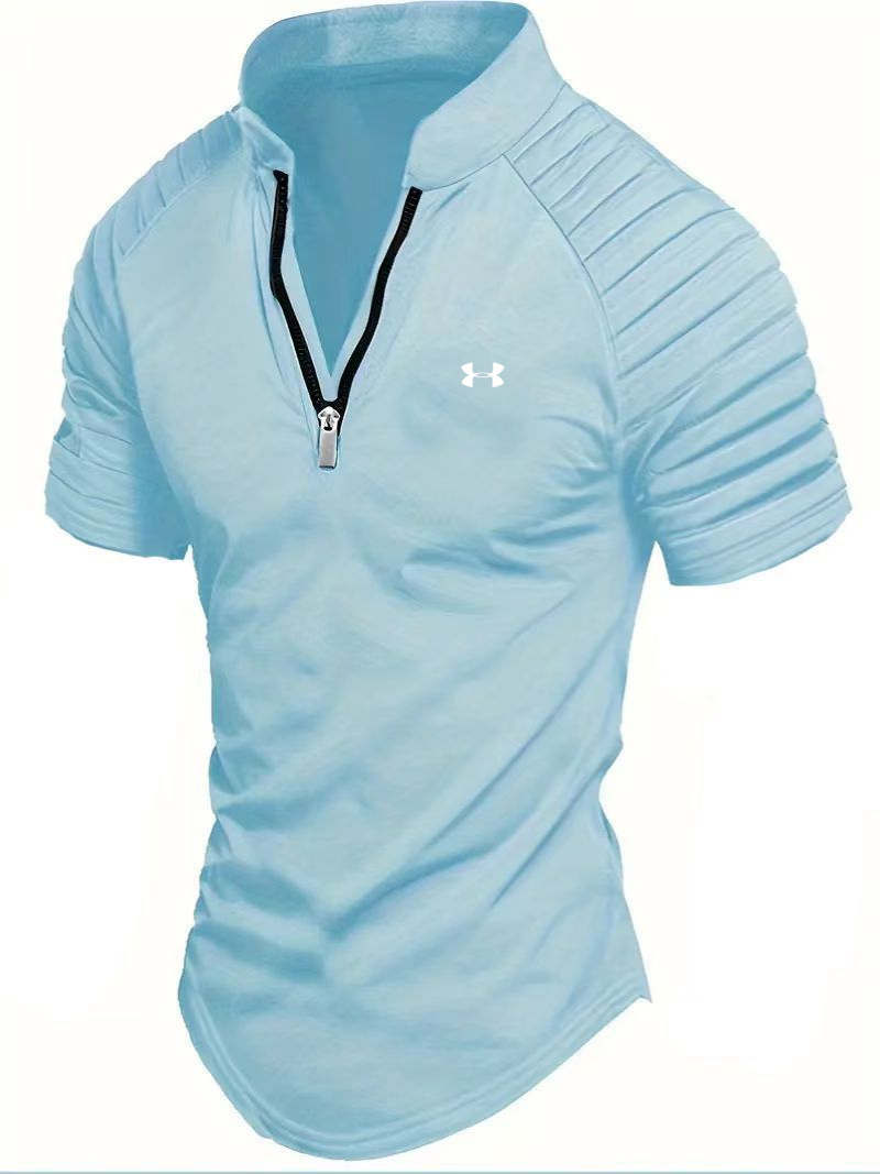 Men's zip-up polo shirt
