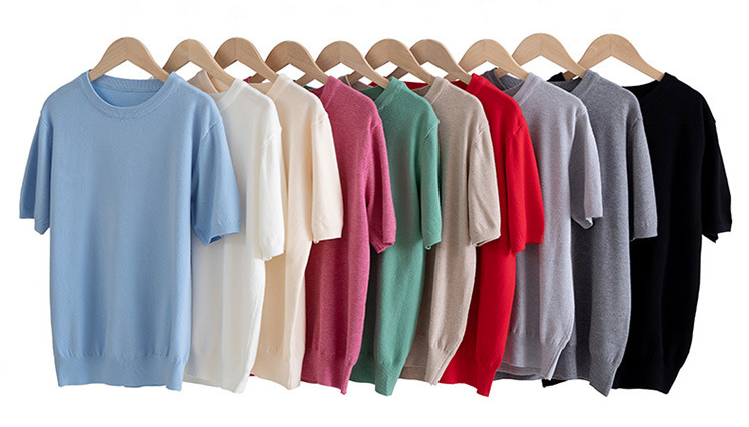 Men's Cashmere Blend Short‑Sleeve Knit T‑Shirt