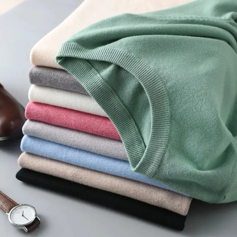 Men's Cashmere Blend Short‑Sleeve Knit T‑Shirt