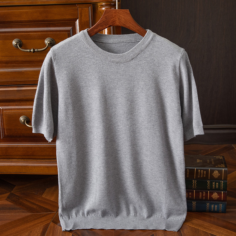 Men's Cashmere Blend Short‑Sleeve Knit T‑Shirt