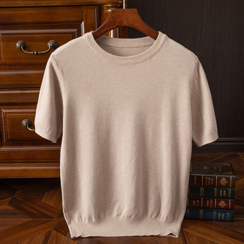 Men's Cashmere Blend Short‑Sleeve Knit T‑Shirt