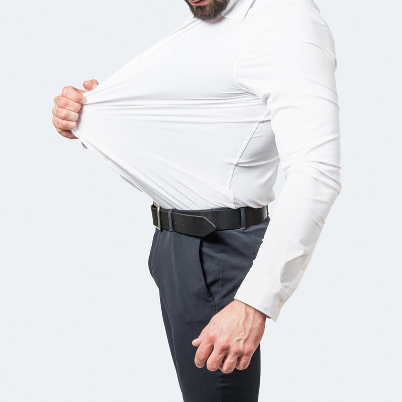 Men's Slim Fit High Stretch Long‑Sleeve Dress Shirt