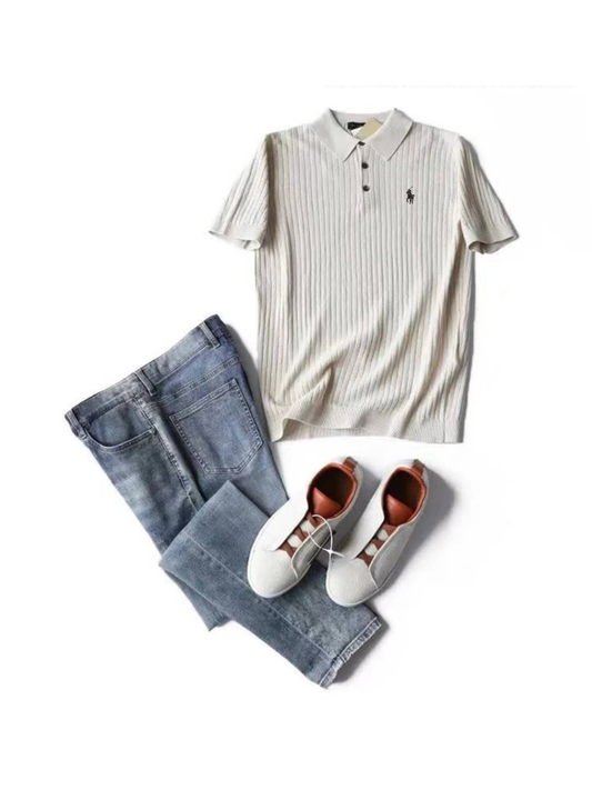 Men's Comfort Knit Casual Polo Shirt