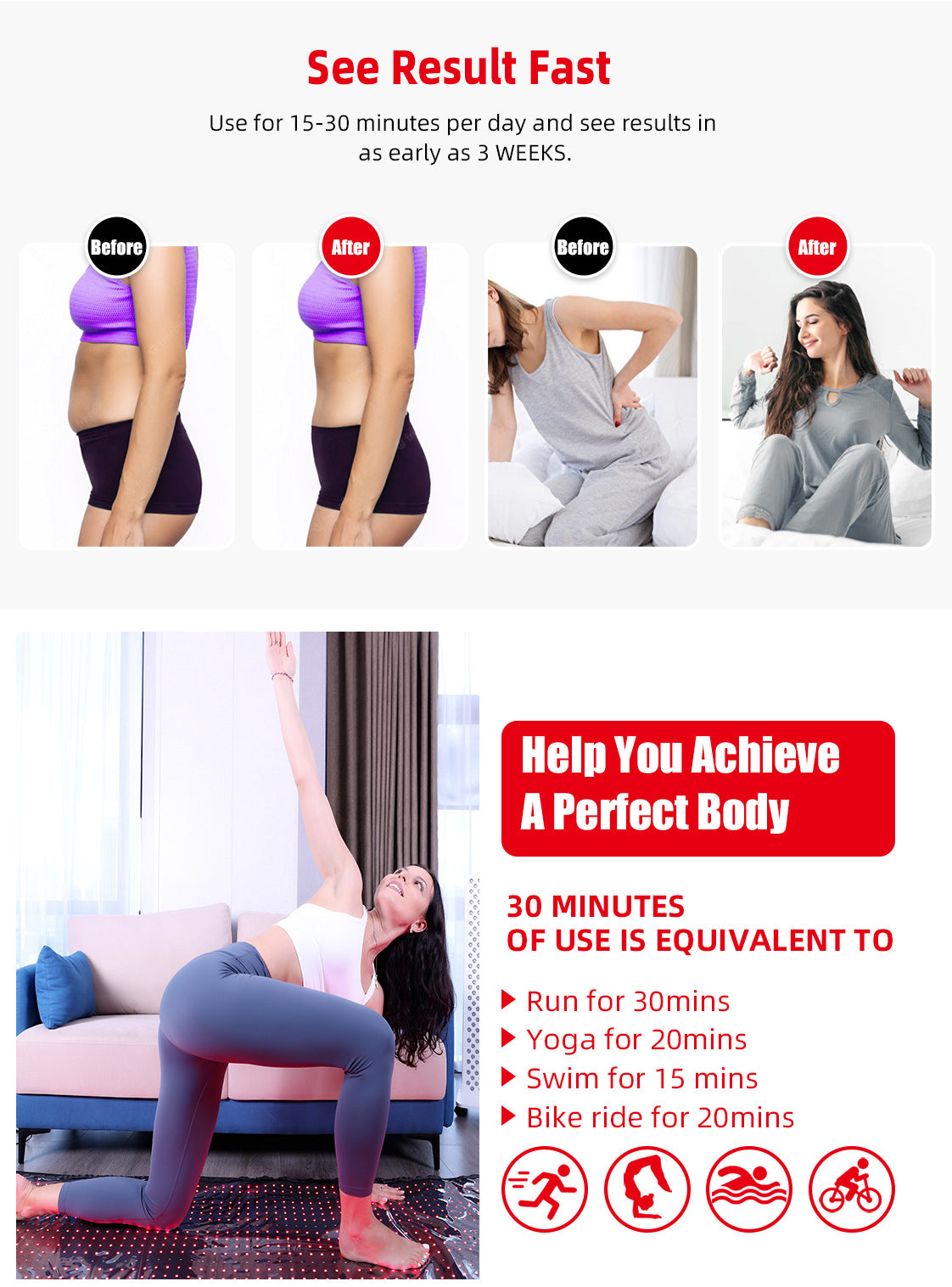 Red and Infrared Light Therapy Mat