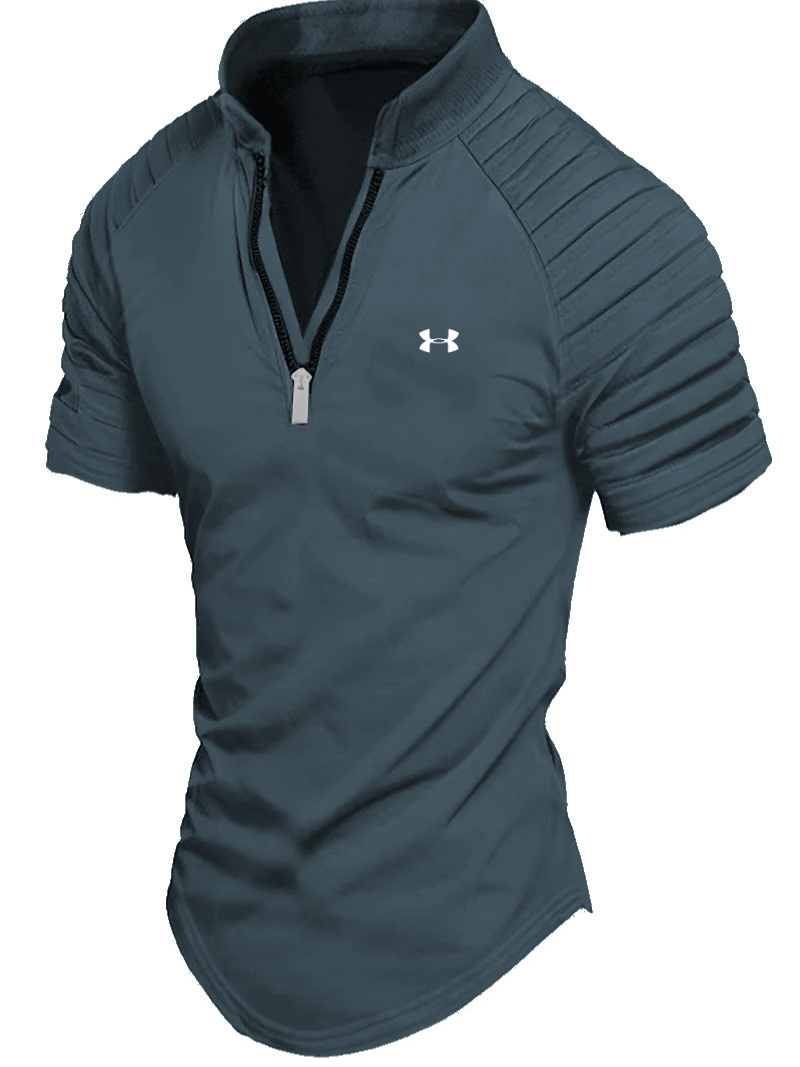 Men's zip-up polo shirt