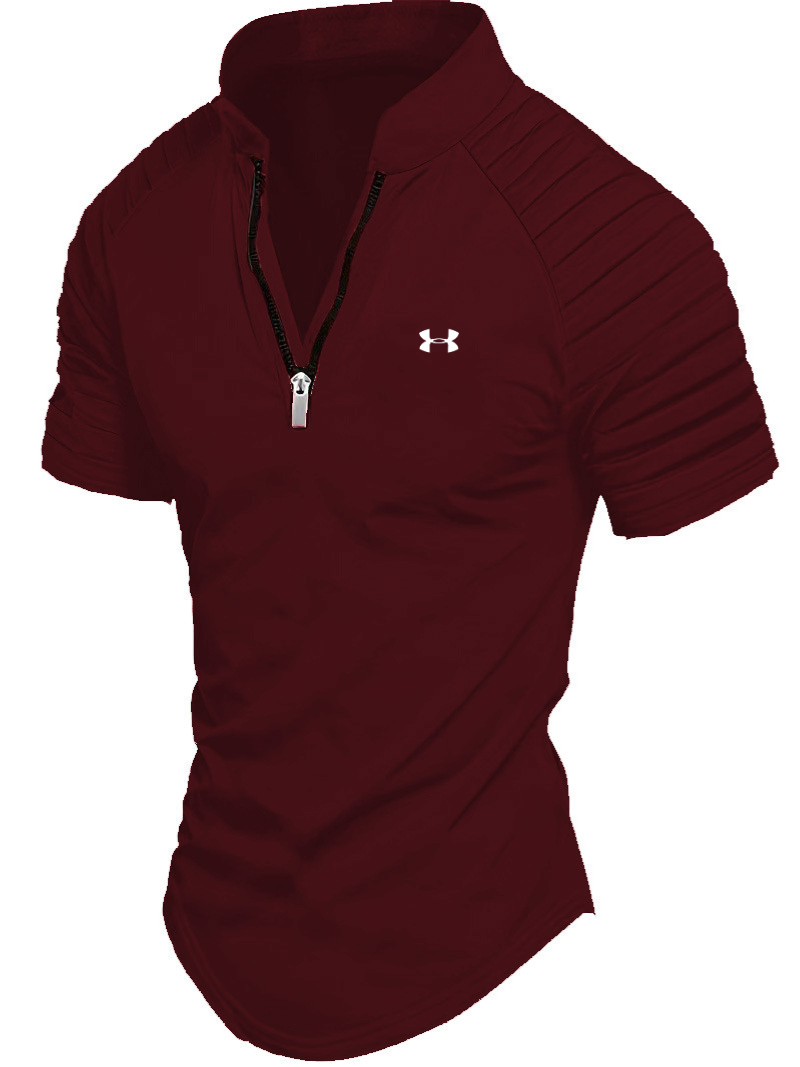 Men's zip-up polo shirt