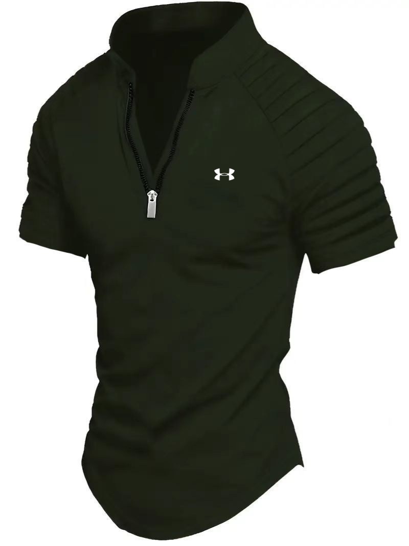 Men's zip-up polo shirt