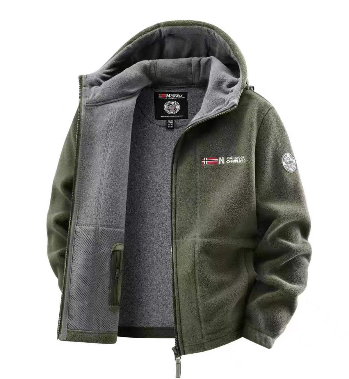 Double-Layer Wool Warm Hooded Coat