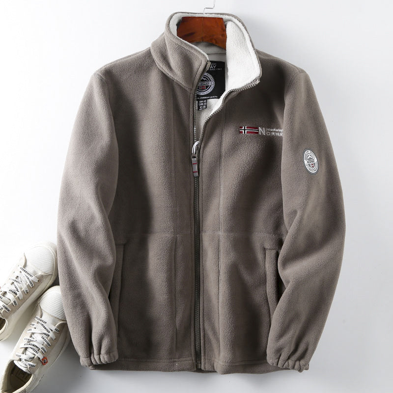 Double-Layer Wool Warm Hooded Coat