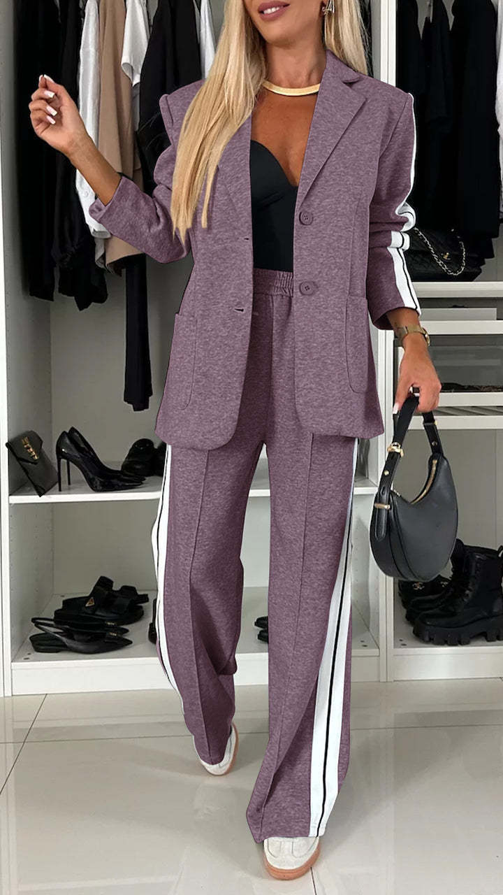 Classic Lapel Long Sleeve Suit Set