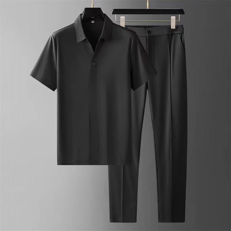 Men's Seamless Ice Silk 2-Piece Set