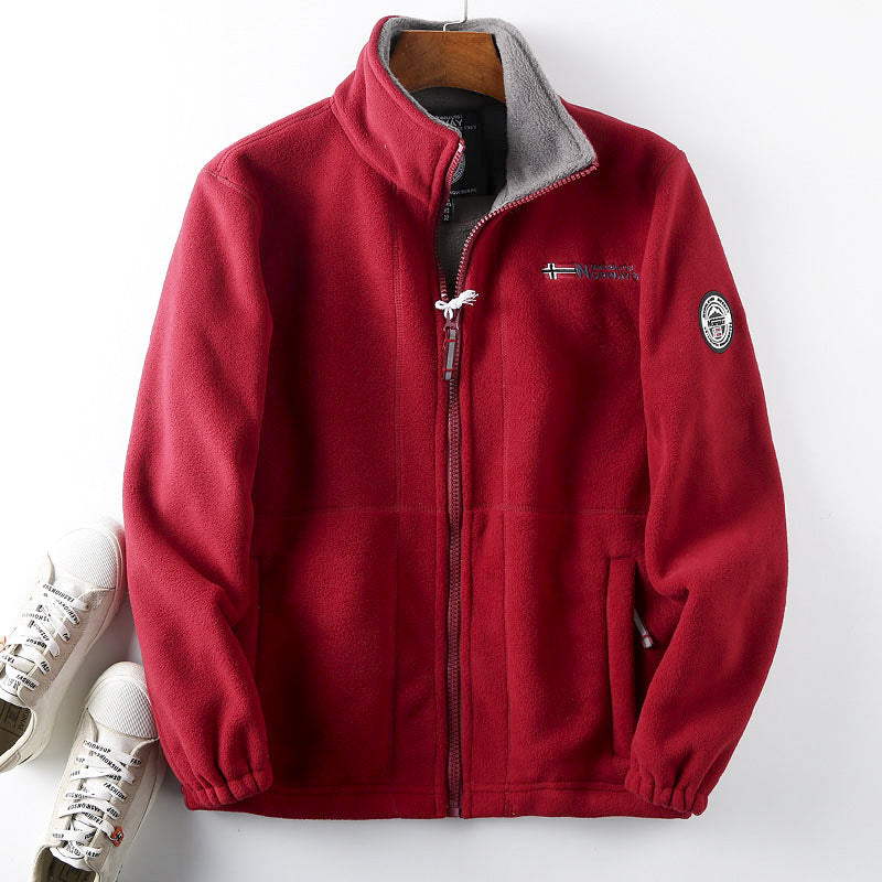 Double-Layer Wool Warm Hooded Coat