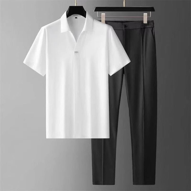 Men's Seamless Ice Silk 2-Piece Set