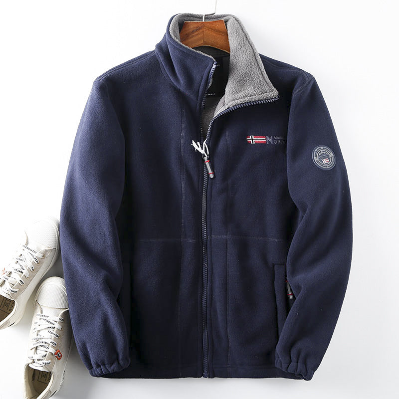 Double-Layer Wool Warm Hooded Coat