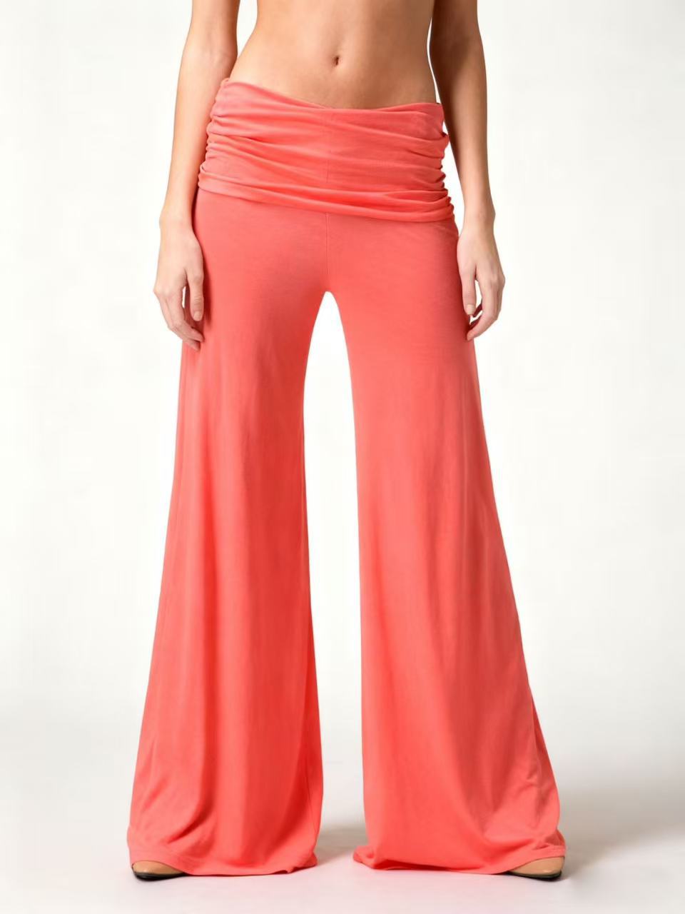Coral Foldover Everyday Comfort Trousers