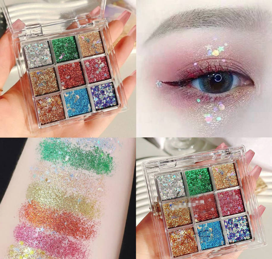 Pocket 9 Color Sparkling Eyeshadow Box