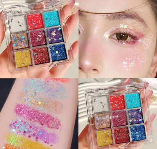 Pocket 9 Color Sparkling Eyeshadow Box
