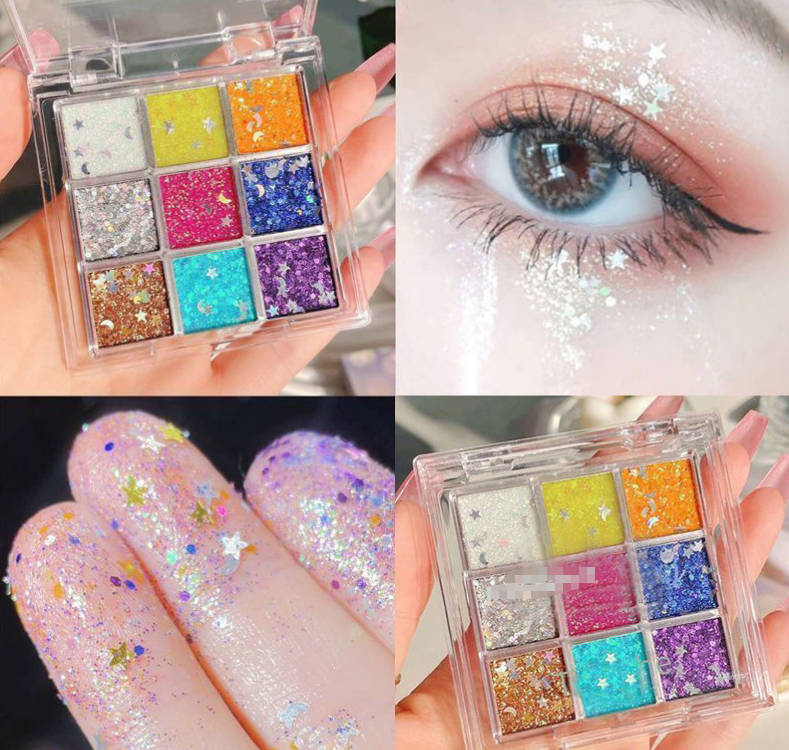 Pocket 9 Color Sparkling Eyeshadow Box