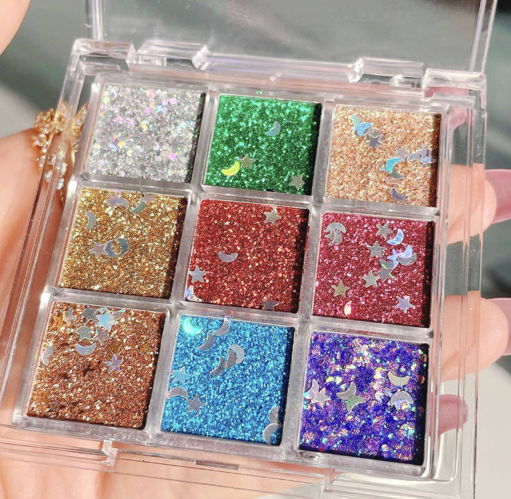 Pocket 9 Color Sparkling Eyeshadow Box