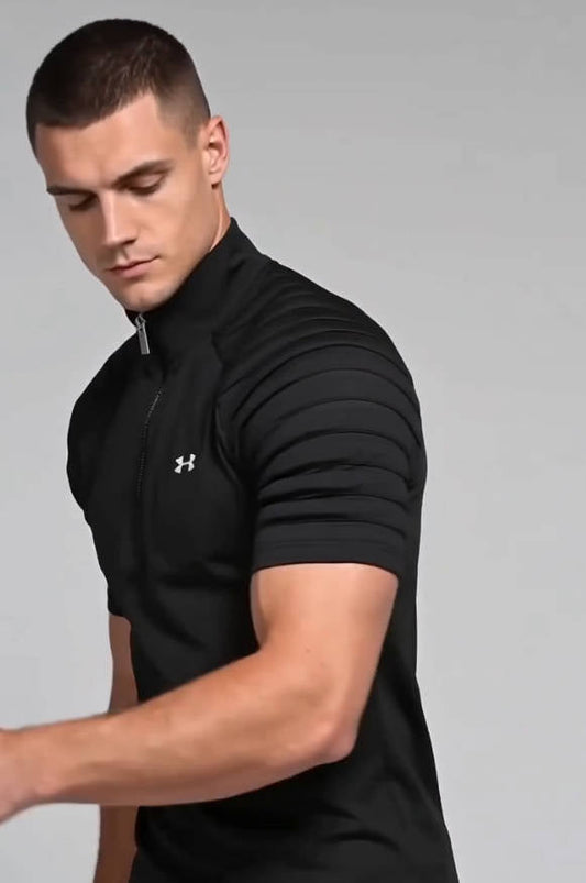 Men's zip-up polo shirt