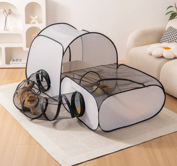 3-in-1 Foldable Pet Playpen with Tunnel