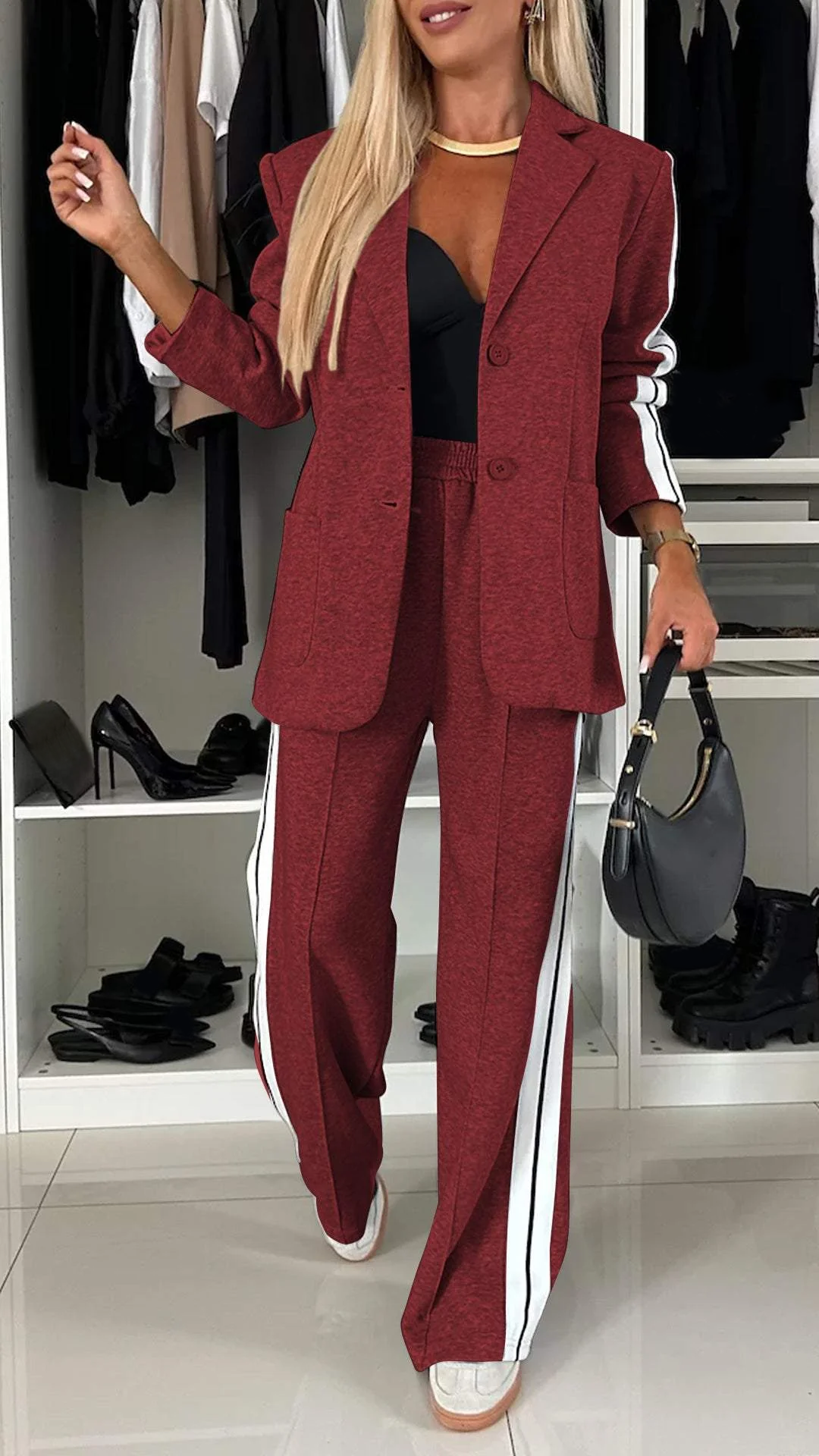 Classic Lapel Long Sleeve Suit Set