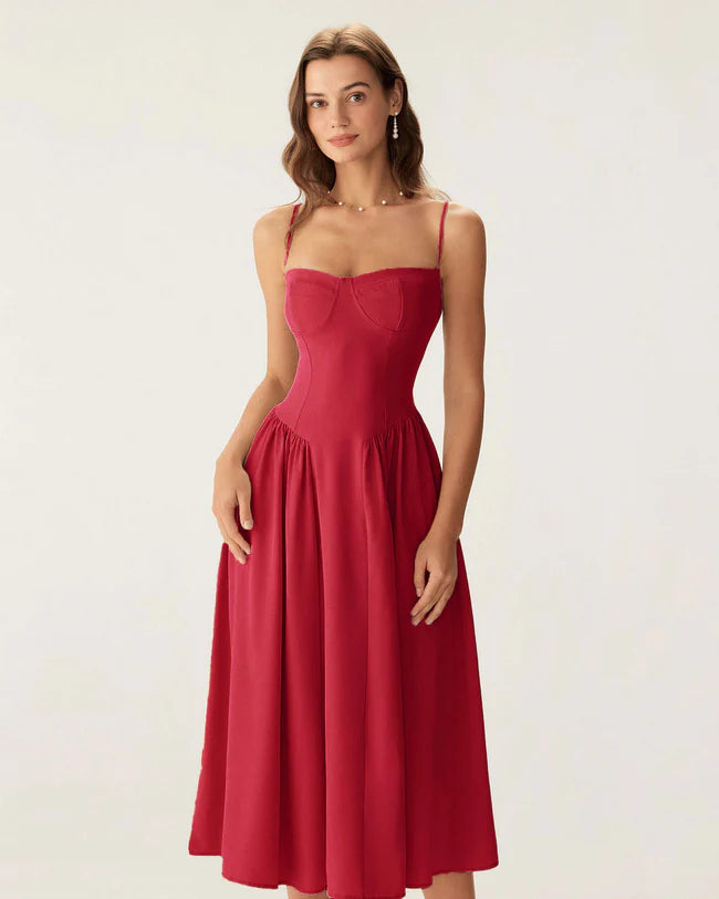Chic Elegant Midi Slip Dress - Timeless Charm