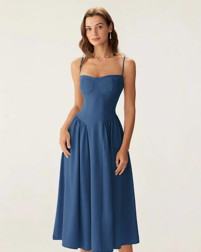Chic Elegant Midi Slip Dress - Timeless Charm