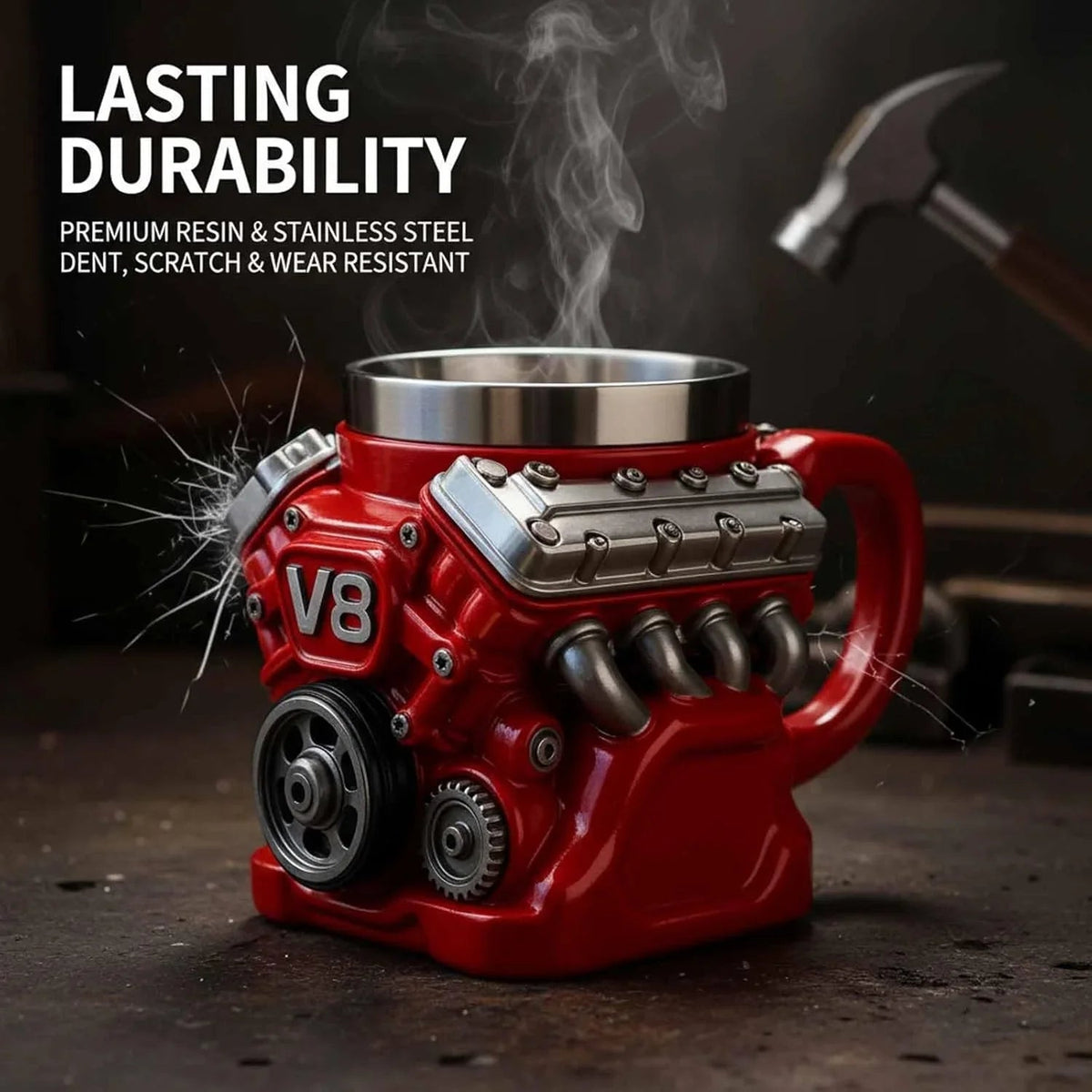 🔥V8 Engine Retro Stainless Steel Coffee Mug
