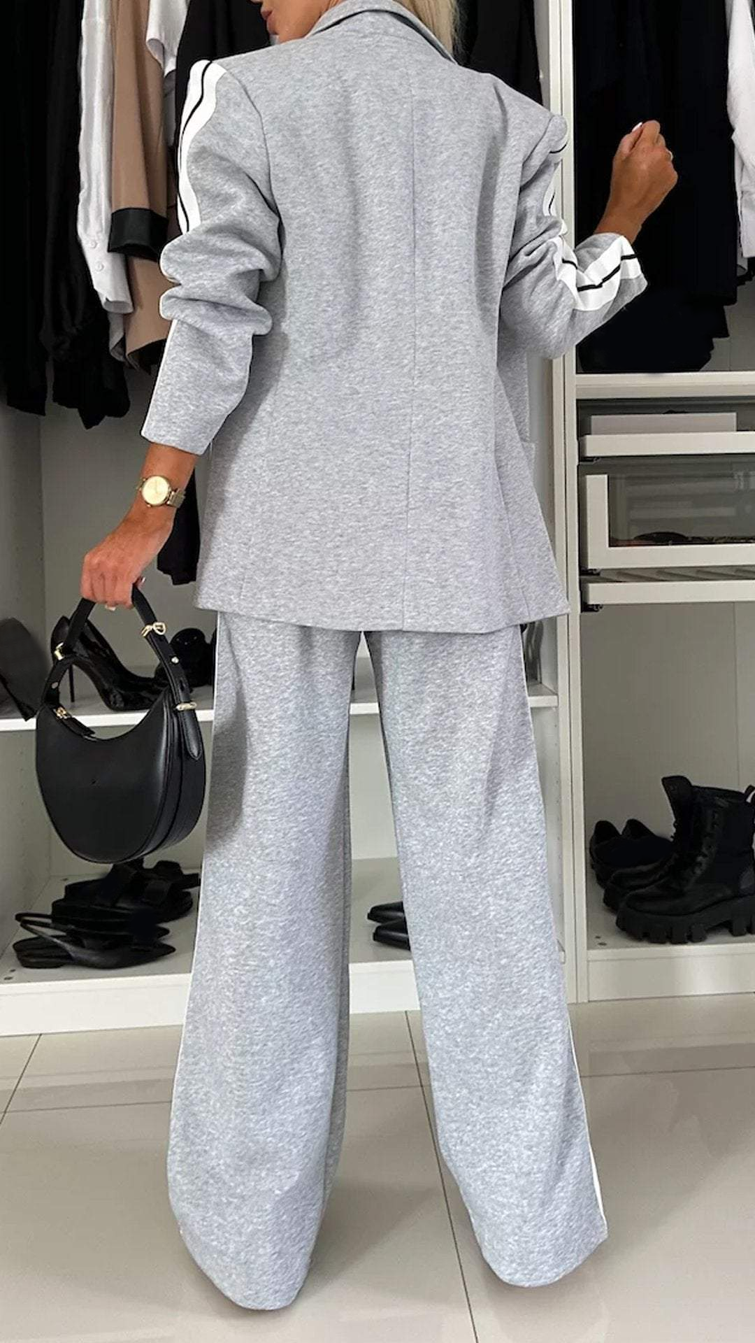 Classic Lapel Long Sleeve Suit Set