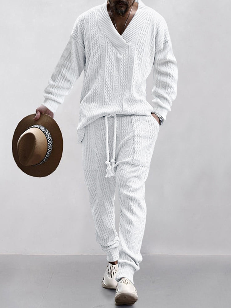 🔥Men's Athletic Jacquard Knit Tracksuit Set