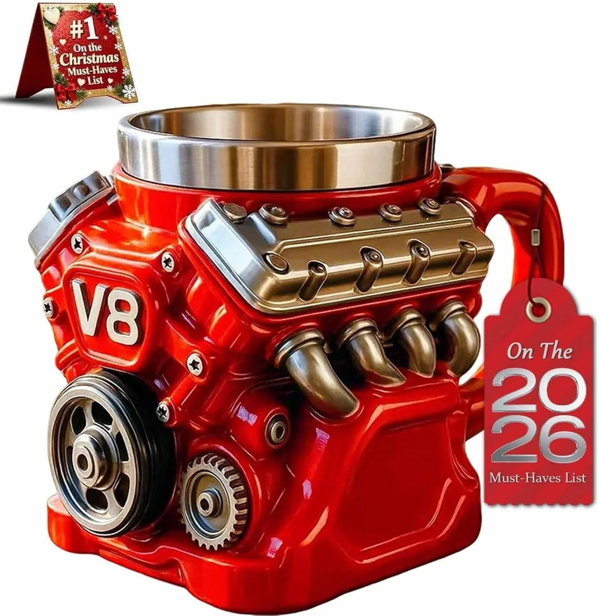 🔥V8 Engine Retro Stainless Steel Coffee Mug