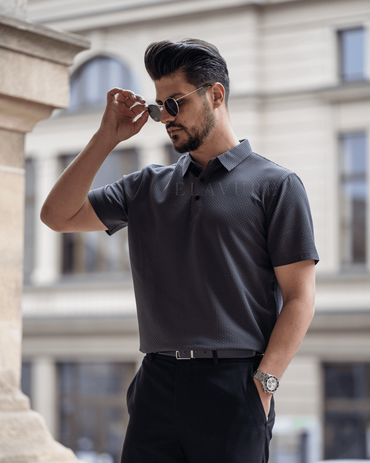 Men's Ice Silk Short Sleeve Polo Shirt