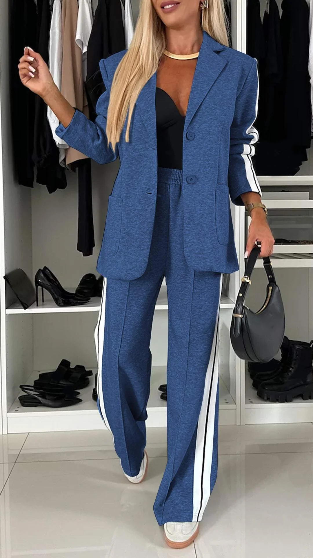 Classic Lapel Long Sleeve Suit Set