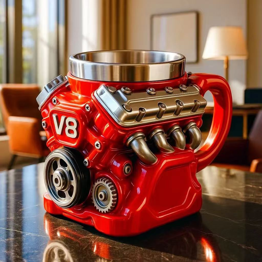 🔥V8 Engine Retro Stainless Steel Coffee Mug